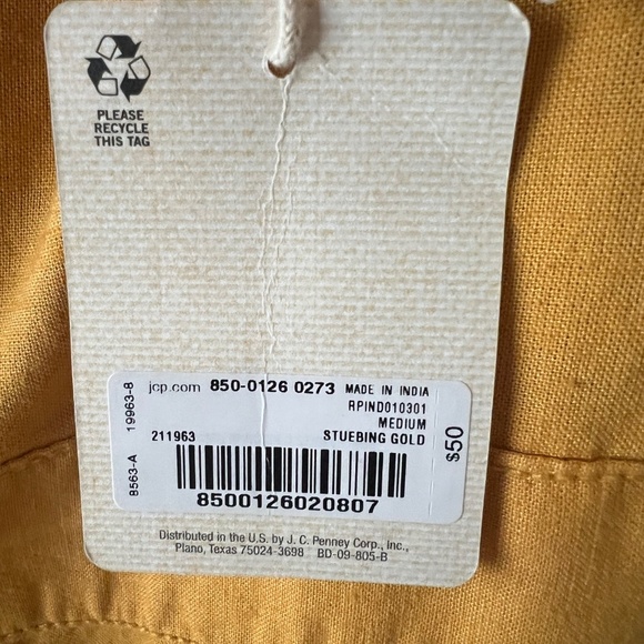 a.n.a. A New Approach Gold Button Up Linen Midi Blend Dress Size Medium NWT - Picture 10 of 11